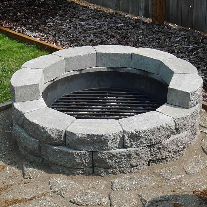 TITAN GREAT OUTDOORS Ash & Ember Round Fire Pit Grate, Heavy Duty 1/2in Steel Elevated Log Wood Pit Grate, Burning Fireplace and Firepits (28")