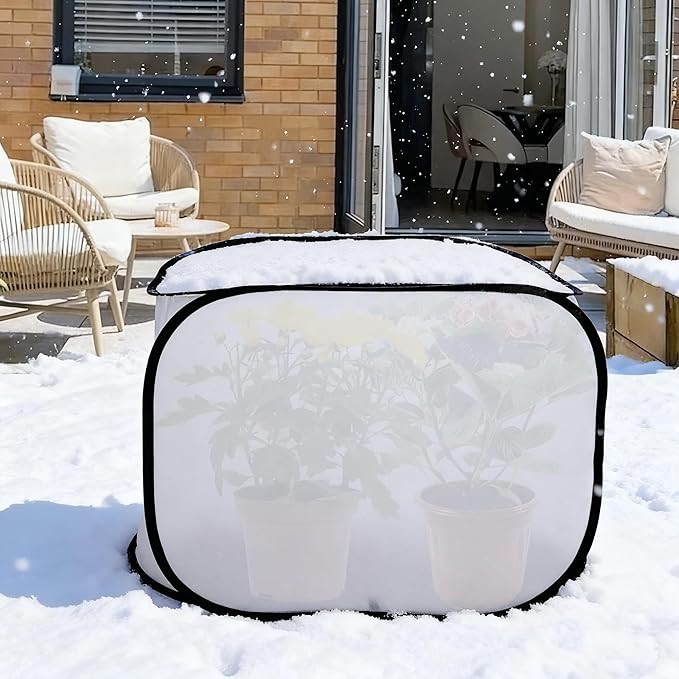 23" x 17" x 17" Pop up Rectangular Frost Protection Plant Cover, Winter Garden Plants Freeze Protection Tent, Warm Garden Bed Plant Protector Enclosure for Snow Frost Protection Indoor & Outdoor