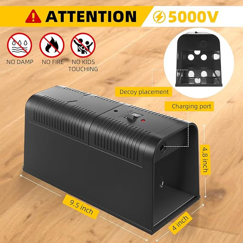 2 Pack Electric Mouse Trap,Electric Rat Trap, Mice Zapper Electronic Rat Trap. Indoor Mouse Traps for House Attic Garage to Deal with Rampant Mice (2)