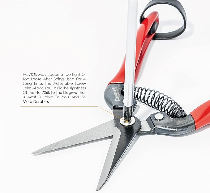 Gardeness Gardening Scissor 2 PCS SK5 high Carbon Steel Straight Florist Scissors, Pruning Snip, Multi-Tasking Garden Precision Herb Snips Flower Clippers Bonsai Trimmers Hydroponic Herbs