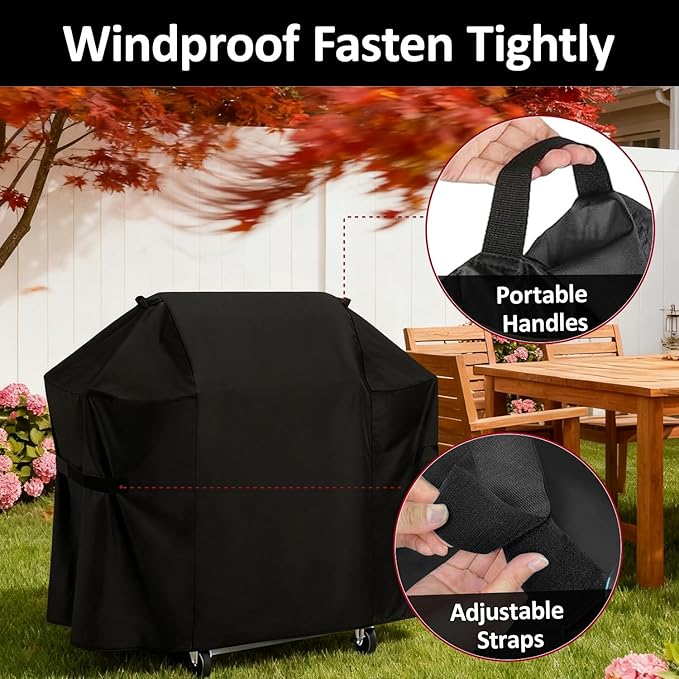 Grill Cover for Charbroil 3 Burner Gas Grill, 52 inch for Charbroil 2-3 Burner Grills - 600D Premium Outdoor Cover, Waterproof & Heavy Duty BBQ Outdoor Protector, 52" x 24" x 41"