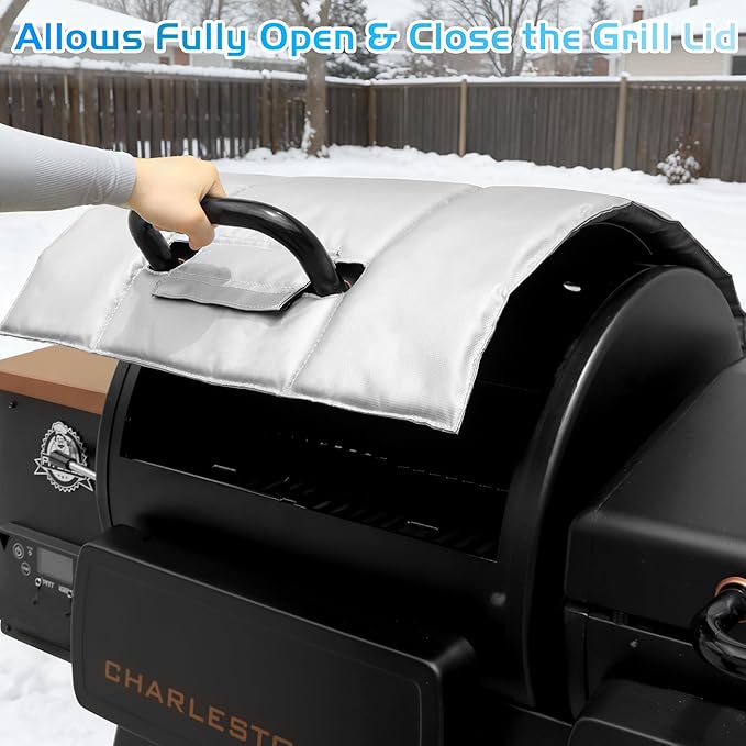 Charleston Grill Cover Insulated Blanket for Pit Boss 1020 Combo PB1020NX Smoker Insulation Pitboss Thermal Replacement Parts Insulator Wood Pellet Grills BBQ Winter Accessory