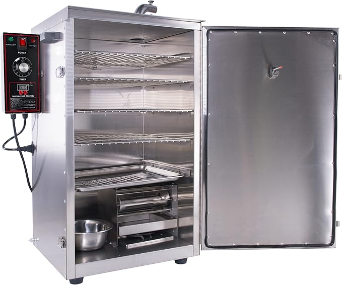 HAKKA Upgraded Commercial Vertical Electric Smoke oven for BBQ Grill Smoker Outdoor Indoor Home Cooking Pastrami, Sausage, Bacon, Smoked Chicken, Smoked Pork (DSH-S20B)