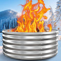 39 Inch Fire Pit Ring for Outside Wood Burning,17'' Taller High Heat Resistant Outdoor Firepit & Fireplace,Heavy Duty Galvanized Steel Fire Bowls Portable for Backyard Bonfire,Patio,Camping