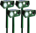 2025 Deer Repellent Devcies Solar Ultrasonic Animal Repellent Outdoor Waterproof Rabbit Repellent with PIR Motion Detection Flash Light for Dog, Cat, Bird, Squirrel, Skunk, Raccoon for Yard (4 Pack)