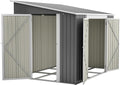 8x6 FT Metal Outdoor Storage Shed with Adjustable Side Door & Lockable Double Doors, Aluminum Frame, Waterproof Tool Shed with Floor Frame, Durable Garden Storage for Backyard & Patio