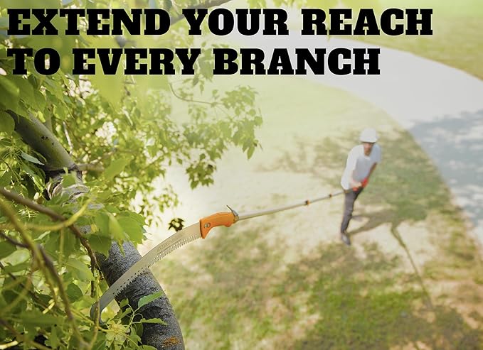 7-24 ft Pole Saw for Tree Trimming // Manual Telescopic Long Pole Tree Trimmer // Tree Trimming Saw with Extension Pole // The Ultimate Telescoping Palm Tree Pruner Long Pole Saw