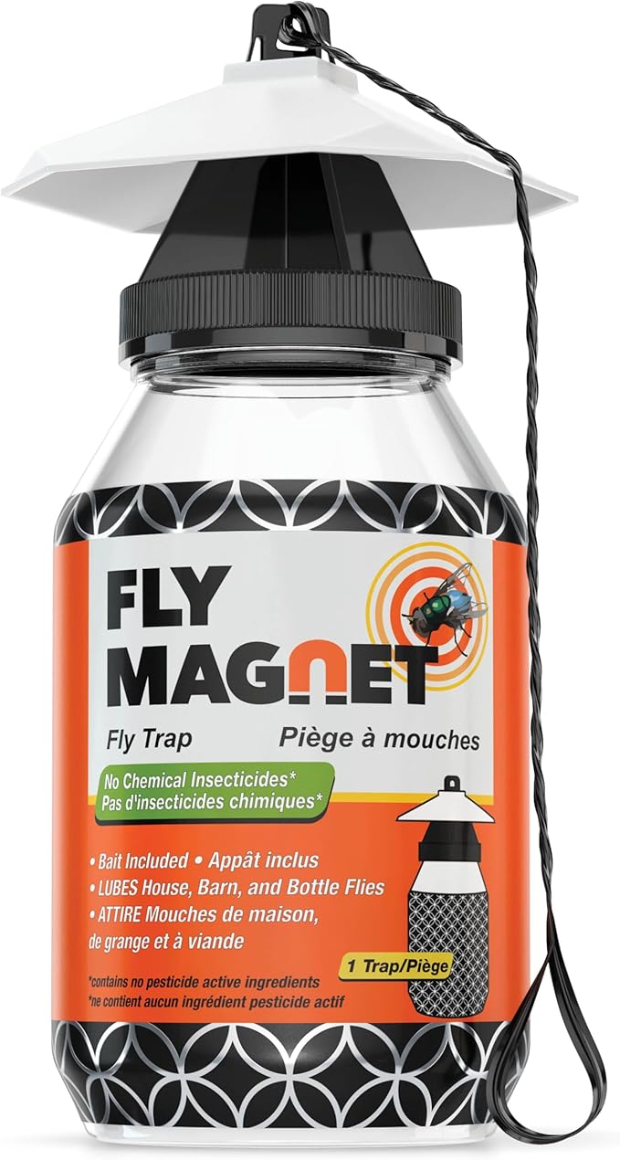 Outdoor Fly Trap Fly Traps with Dissolvable Non-Toxic Bait - Fly Repellent for Outdoor Use Only - Controls Flies for Patios, Barns, Ranches Etc. Hanging Fly Traps with Tie Included