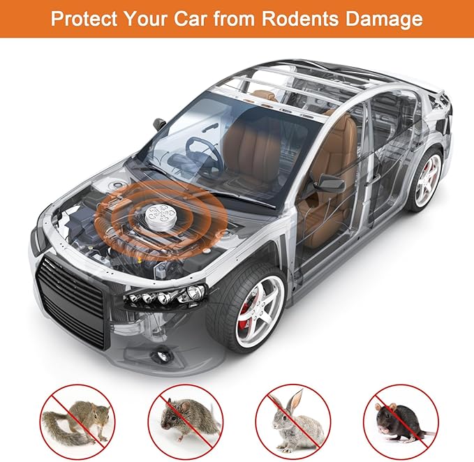 4 Pack Mice Repeller for Car Engines, Peppermint Oil to Repel Mice and Rats, Mouse Repellent Keep Rodents Out of Car Rat Repellent