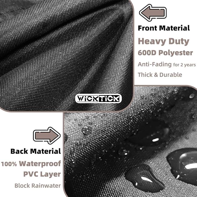 Rectangular Gas Fire Pit Table Cover 44 x 28 inch, Waterproof 600D Heavy Duty Fire Table Cover for 40 - 44 inch Patio Propane Firepit Tables