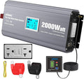 2000 Watt Inverter Pure Sine Wave with UL Listed GFCI Outlets Power Inverter 12V DC to 120V AC FCC Approved Remote with Battery Level Monitor for Off Grid Solar Setup RVs Campers