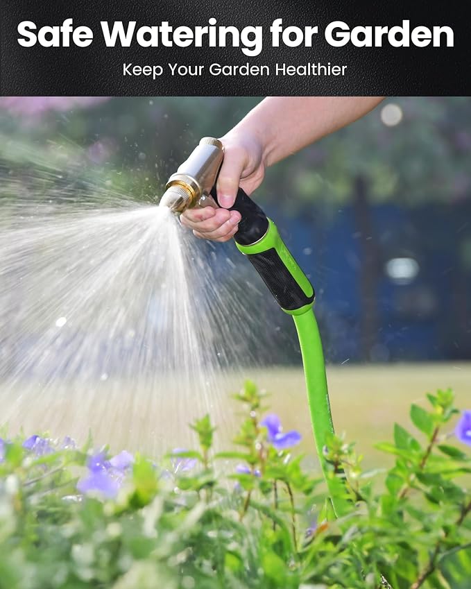 RAINPOINT Garden Hose 75ft - Flexible Heavy Duty Water Hose with Swivel Handle - Lightweight, Hybrid Rubber, 5/8", Male to Female