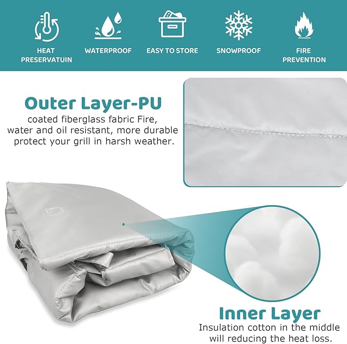 Insulation Blanket for Pit Boss Charleston 1020 Combo Grill,PB1020NX Smoker Blanket Insulated Pitboss Thermal Replacement Parts for Pit Boss 1020 Blanket Winter Insulation Accessories