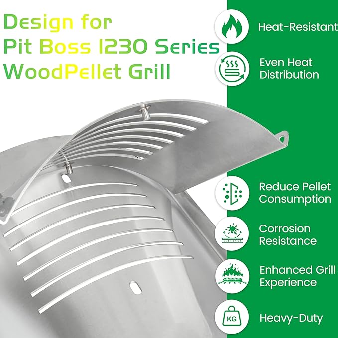 Flame Broiler Kit for Pit Boss PB1230 Pellet Gas Combo Grills 1230CC PB1100PSC2 550G Replacement Parts Pitboss Diffuser Heat Deflector Plate Smoker BBQ Accessories