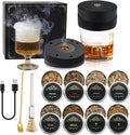 Rechargeable Whiskey Smoker Kit with 8 Wood Chip, Electric Whiskey Smoker Kit Built-in Lighter, Old Fashioned Smoker Kit, Bourbon Whiskey Gifts for Men,Dad,Husband,Boyfriend (No Butane Needed)