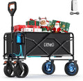 Litheli Electric Collapsible Wagon Cart Foldable, 100L Portable Folding Wagon Cart with Wheels, Outdoor Lightweight Utility Carts for Beach Grocery Camping Shopping