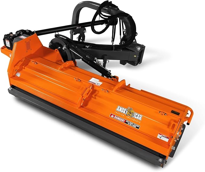 96" Heavy Duty PTO Drive 3 Point Offset Ditch Bank Verge Flail Mower for 90-120HP CAT 2 Tractor, 130'' Offset Distance,55°/90° Rotation Angle, 20 Hammers, Model VBM86