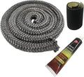 Wood Stove Gasket, 1" Woodstove Door Gasket Kit, High Temperature Resistant Rope Replacement for Fireplace Doors, Grey Color Fiberglass Seal