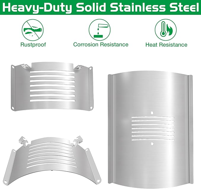 Charleston Flame Broiler Kit for Pit Boss KC Combo Platinum Series Smoker Replacement Parts PB1285KC PB1020NX Pitboss Pellet Grills Heat Deflector Slide Cover Bottom Plate 60355 31141 BBQ Accessory