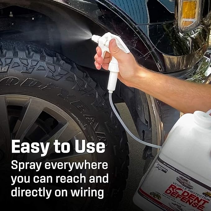 Exterminators Choice Vehicle Defense Spray - 32 Ounce Peppermint Car Spray for Mice & Rats - Rat Protection for Car Engine - Anti Squirrel Solution for Vehicles & Trucks