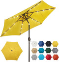 Blissun 7.5 ft Solar Umbrella, 18 LED Lighted Patio Umbrella, Table Market Umbrella