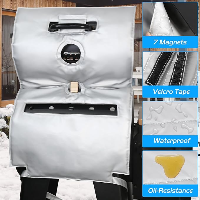Lexington Insulated Cover for Pit Boss 500 Seriew Grill Thermal Insulation Blanket Navigator Sportsman 540 550 Wood Pellet Smoker Replacement Parts PB500NX PB500SP PB550G Accessory