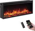 LegendFlame 50" W Smart Wall Mount & in Wall Recessed Electric Fireplace Insert, Heater 750W/1500W, Multi Colors of Flame & Fuel Bed, Alexa/Google Assistant Enabled