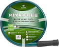 Worth Lead-in Green Garden Hose 5/8 in. x 25 ft. -Kink Free, No Leaking, Male/Female Fittings -Heavy Duty Durable Flexible Lightweight Water Pipe -Brass Aluminum Ends for Household & Yard Use