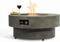Outdoor Fire Pit Table Propane Gas Fire pits Outdoor Fireplaces 33'' Round Firepit Table, 50,000 BTU Fire Table for Patio Set, Grey.