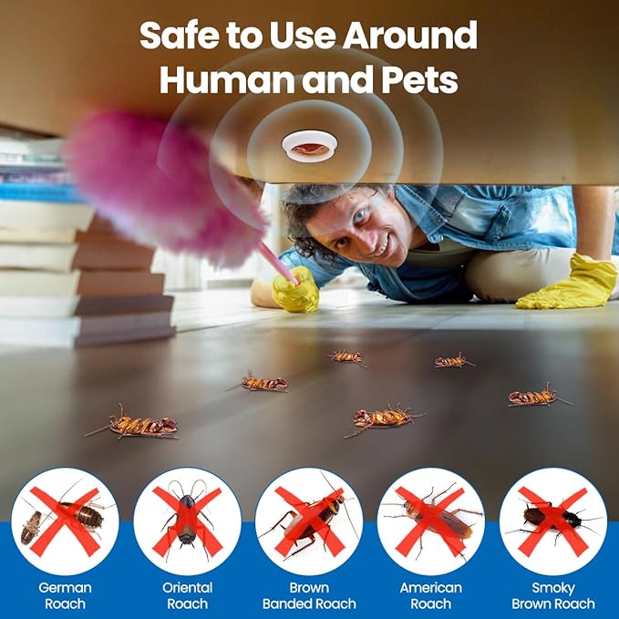 16PCS Roach Repellent, Cockroach Repellent and Gel for Roach Nest of Indoor Infestations, Effective Solution for Small to Large Cockroaches, Ready to Use, Ideal for Hidden Areas