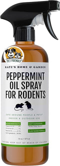 Kate Naturals Peppermint Oil Spray for Rodents, Squirrels, Mouse, Bat, Rat, Car Engines (16oz, Non-Toxic Rodent Repellent, Pet Safe)