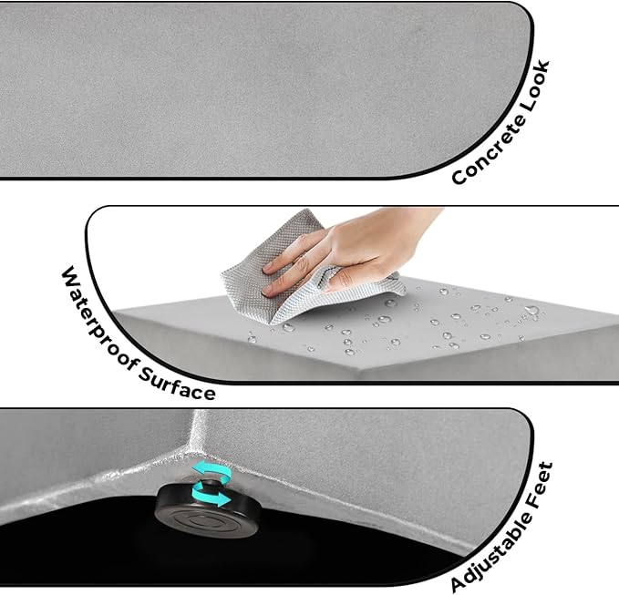 Propane Tank Cover Table Square, Outdoor Tank Covers Propane Storage Box 20 LB Modern Cover Tables with Side Handle, Concrete Hideaway Holder for Patio Backyard Deck(Grey)