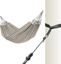 La Siesta® Large Double Brisa Classic Hammock & TreeMount, Trees Beams Posts Suspension Kit - Indoor Outdoor Hammock Swing, Weather Resistant, Almond