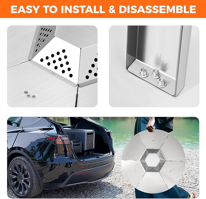Fire Pit Heat Deflector for Solo Stove Bonfire 1.0/2.0 and Other 19.5" Fire Pit, with 3 Legs 304 Stainless Steel for Solo Stove Accessories, for Outdoor Firepit Captures and Redirects Warmth.