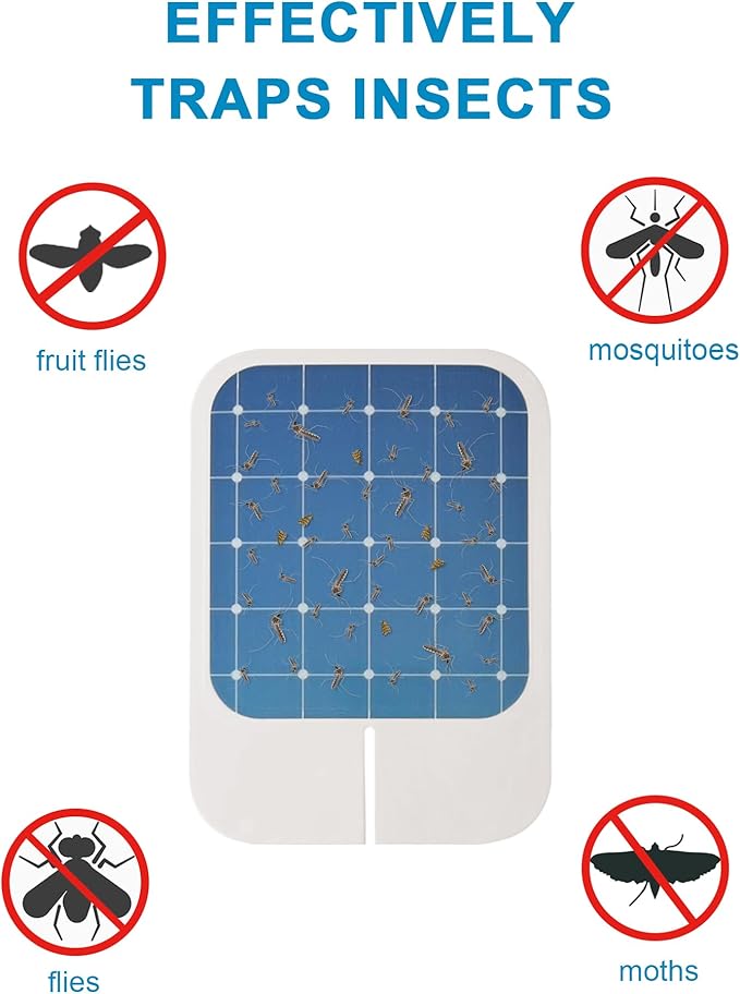 Dichroma 40 Pcs Flying Insect Trap Refill Compatible with VEYOFLY Fly Trap VF01, Replacement Sticky Glue Boards for Fly Trap Indoors Plug-in