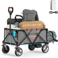 Litheli Electric Wagon Cart with 1 Battery, All-Terrain Wheels & Variable Speed | 200L Capacity, 300 lbs Heavy-Duty Utility Wagon for Camping Beach Garden Shopping, SE-Grey