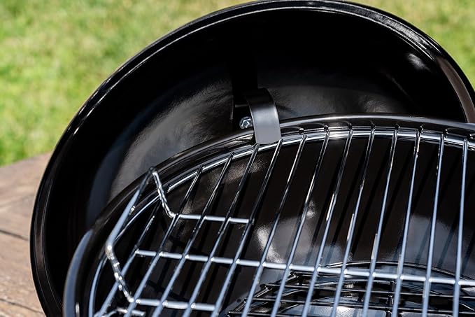 Megamaster 14.5" Portable Charcoal Barbecue Grill with Adjustable Air Vent, 141 SQ. In Cooking Area, Table Top Grill for Camping, Outdoor Cooking, Patios, and More - 810-23001