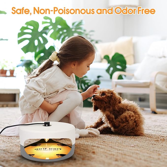 Flea Trap Sticky Pads Refills, 12 Pack 7.1 Inch Round Replacement Glue Boards Refill Discs for Most Flea Light Trap for Inside Your Home, Non-Toxic Family Pet Safe Sticky Board for Indoor Bed Bug Lamp