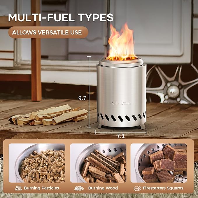 Tabel Top Fire Pit Mini, Portable Firepit Outdoor, 7 Inch Tabletop Firepit Stainless Steel