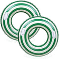 Large Striped Pool Floats- Inflatable Pool Floats for Adults- 2 Pack Striped Floaties Pool Tubes Swim Rings with Handles Inflatable Pool Float for Swimming Pool Party Lake Beach Adults