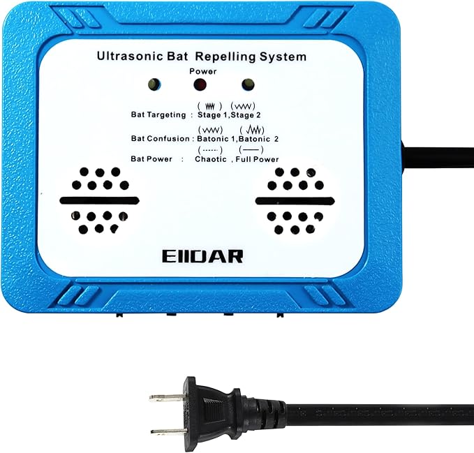 Ultrasonic Bat Repeller - Effective Removal Device for Home & Outdoor - Humane & Pet Safe Deterrent
