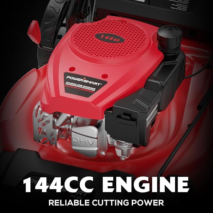 PowerSmart Gas Lawn Mower 21-Inch 144cc OHV Engine 2-in-1 Push Mower with Bagging