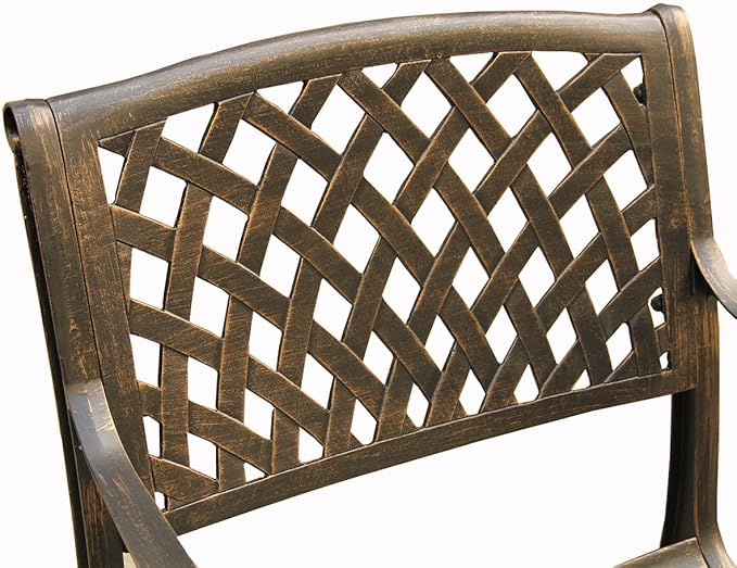 Oakland Living Contemporary Modern Outdoor Mesh Lattice Aluminum 95 inch Bronze Oval Dining Set with Ten Chairs