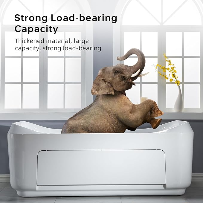 WOODBRIDGE 70-7/8"L x 47-1/4"W 2 Person Freestanding Hydrotherapy Whirlpool and Air Bath Heated Soaking Combination Massage Tub with Adjustable Speed Air Blower and Display Control Panel, B0091