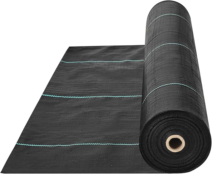 VEVOR 4FTx300FT Premium Heavy Duty Weed Barrier Landscape Fabric, 3.2OZ Woven Geotextile Fabric Under Gravel, High Permeability for Weed Blocker Weed Mat, Driveway Fabric, Weed Control Garden Cloth