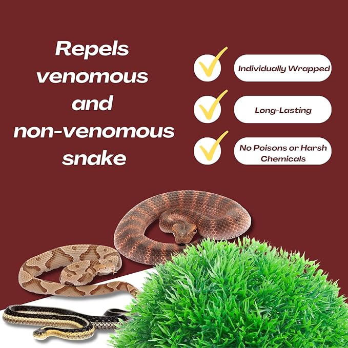 Snake Repellent for Yard & Home Areas - Outdoor/Induce Deterrent Formula, Plant-Based,Pet & Child Safe, 12 PCS Covers Up to 650 Sq.Ft