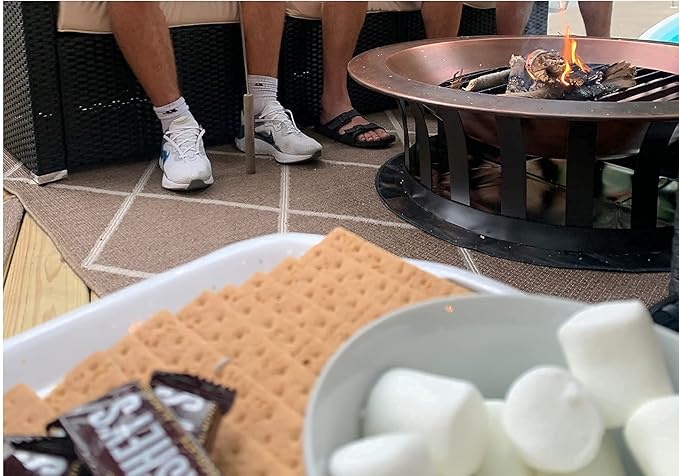 Newtex FirePad Deck Protector - Perfect for Fire Pits, BBQ, Smokers, Grills - Protects Porch, Patio, Deck, Wood, Grass, Stone, Composite from Burns - Heat Resistant Fire Pit Mat (36")