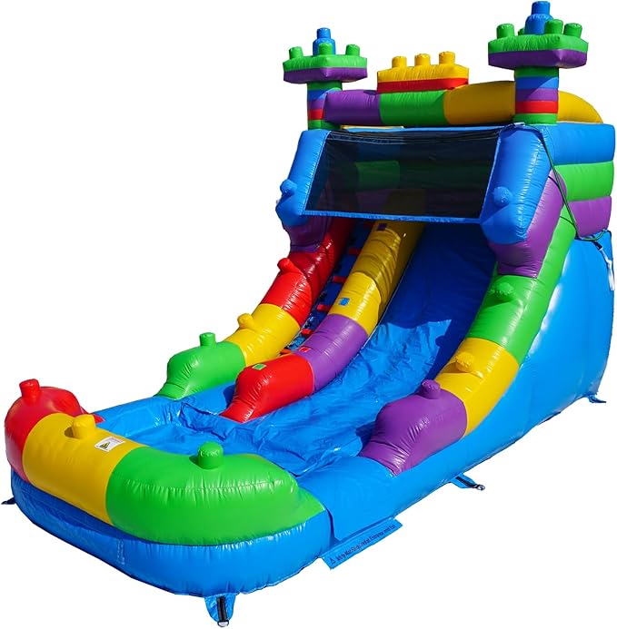 Semi Commercial Inflatable Water Slide for Big Kids 8-12 or Adults,Outdoor Use,High Slide with Shallow Pool,Backyard Water Play Slide,19‘ × 9’ ×13‘ (Without Blower)
