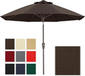 ABCCANOPY 10-Year No Fading 9FT Patio Umbrella, Acrylic Outdoor Table Umbrella with 8 Sturdy Ribs for Deck, Backyard, Garden, Yard (Brown)