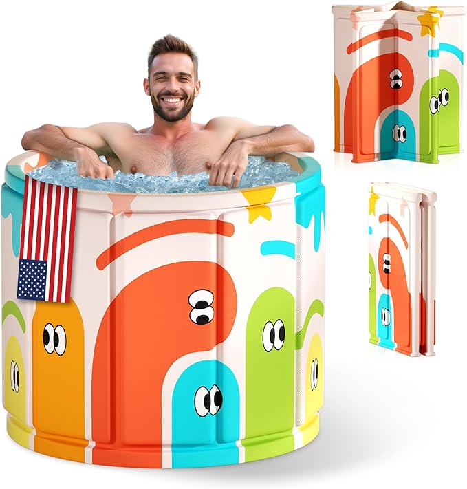 Zennest Foldable Portable Bathtub for Adults – 2-in-1 Hot & Cold Plunge, 105-Gal Large Capacity Collapsible Bathtub Adult, 6-layer Insulated Portable Soaking tub - Space-saving Design